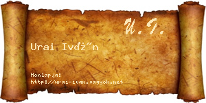 Urai Iván névjegykártya